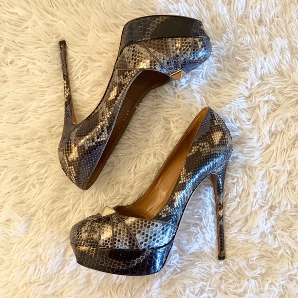 Valentino Shoes - Valentino Rockstud snakeskin heels